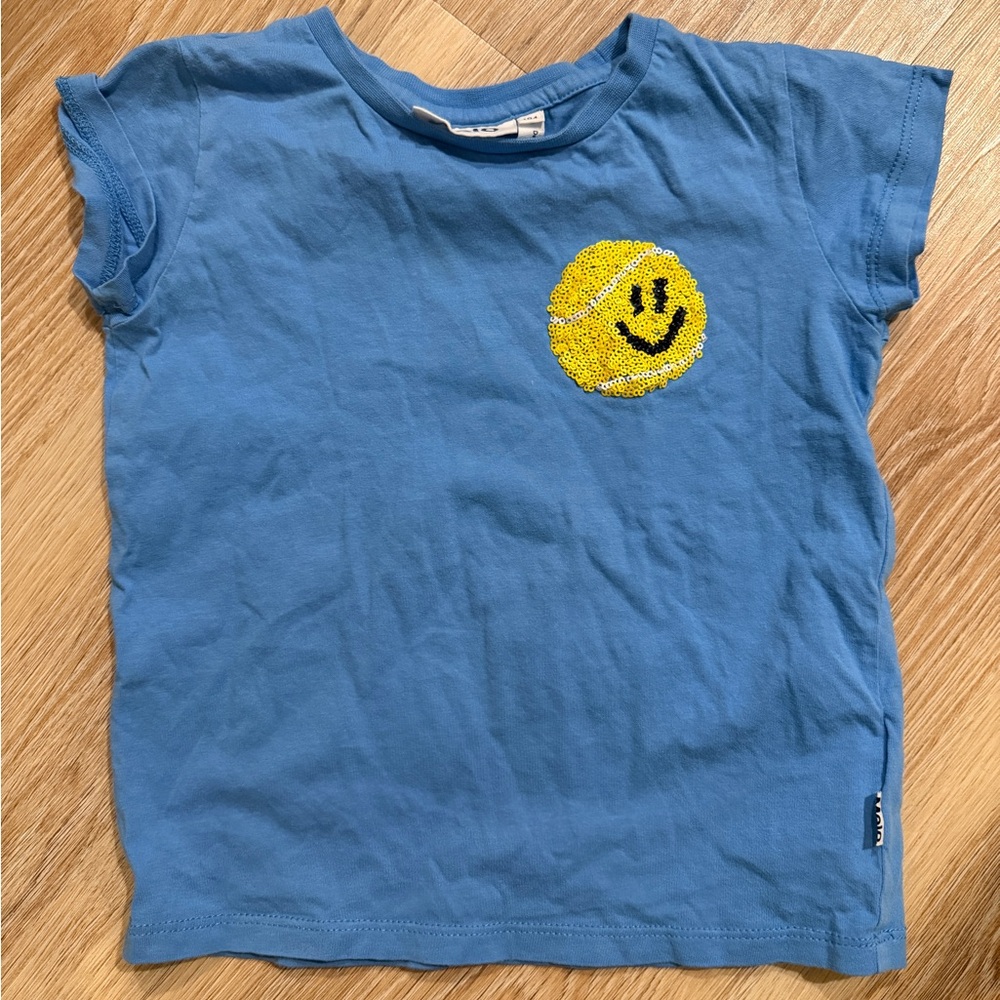 Molo Blue Tee with Sequin Yellow Tennis Ball